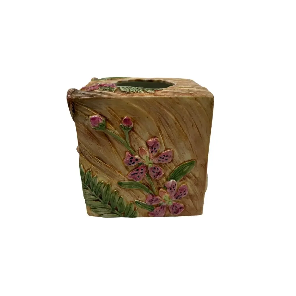 Vtg Fitz and Floyd Serengeti Collection Lion Ceramic Tissue Box Holder Rare